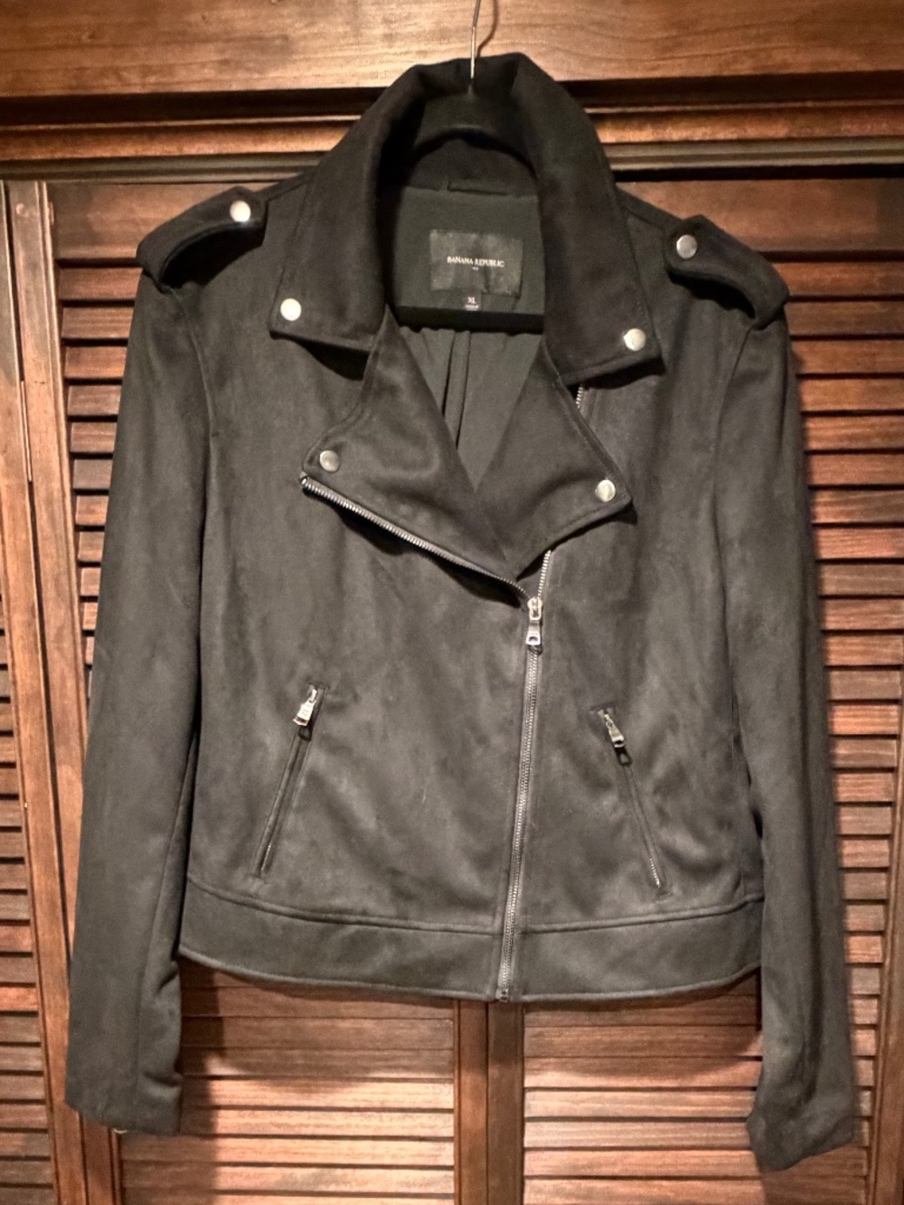 Banana Republic Full Zip Faux Suede Moto Jacket XL